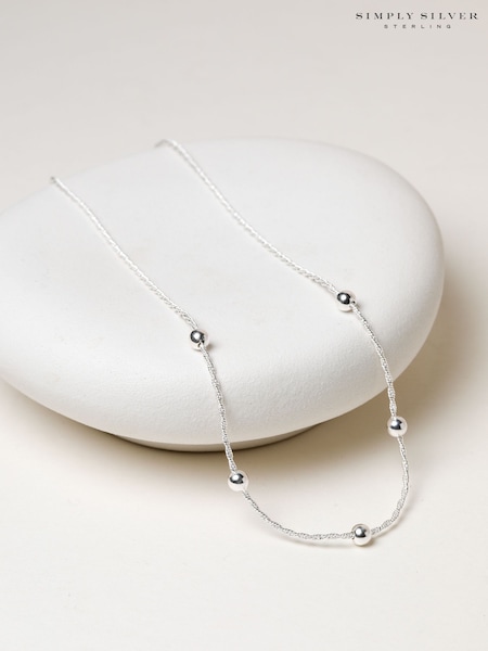 Simply Silver 925 Sterling Silver Polished Station Allway Necklace (V10925) | €86