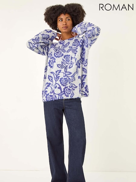 Roman Abstract Floral Knit Jumper (V10944) | R$ 580