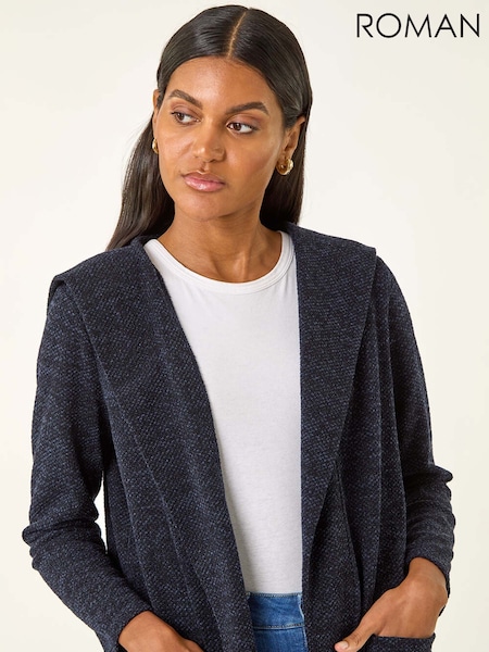 Azul - Roman Longline Hooded Cardigan (V10975) | R$ 435