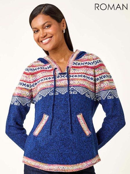 Roman Nordic Print Hooded Jumper (V11011) | R$ 580