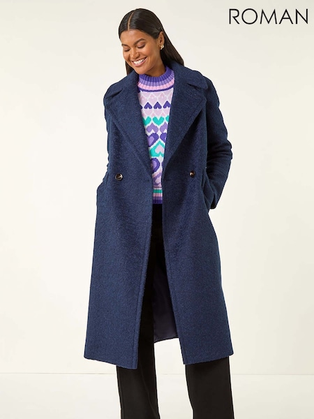 Roman Textured Buttoned Boucle Coat (V11029) | R$ 1.330
