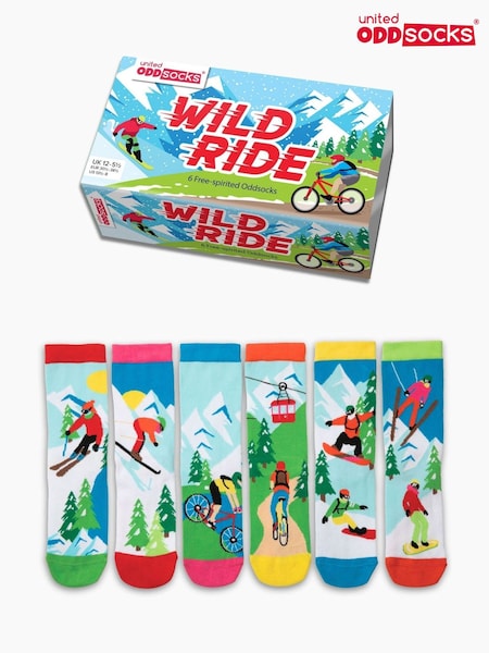 United Odd Socks Blue Wildride Boys Socks 6 pack (V11064) | R$ 120