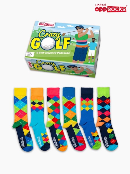 United Odd Socks Green Crazy Golf Mens Socks 6 Packs (V11069) | €23
