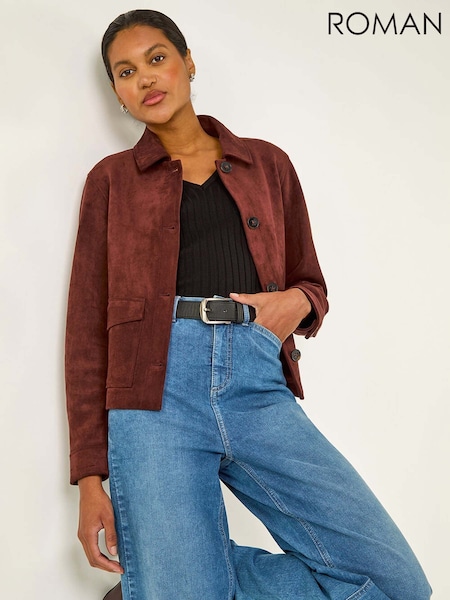 Roman Red Suedette Button Jacket (V11106) | €90