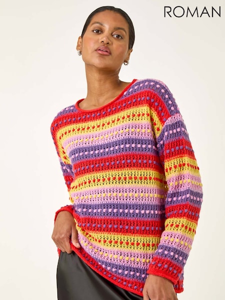 Roman Red Bobble Knit Stripe Jumper (V11148) | €60