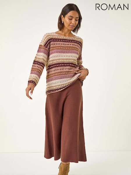 Roman Natural Bobble Knit Stripe Jumper (V11162) | €60