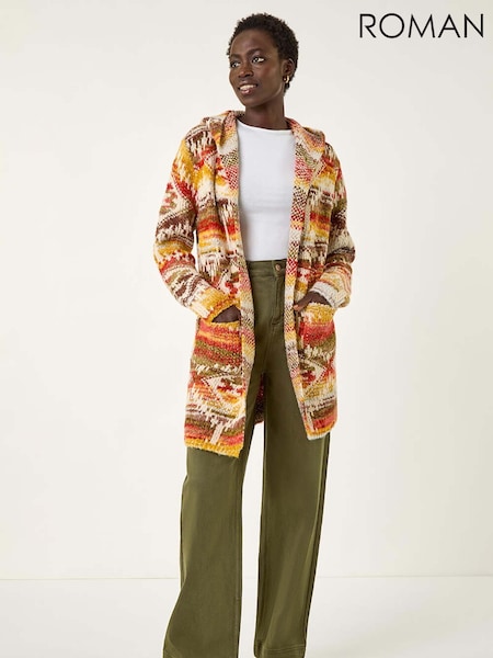 Roman Brown Jacquard Knit Cardigan (V11216) | €83