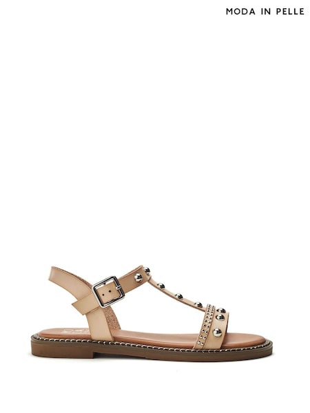 Moda in Pelle Noell Studded T-Bar Flat Sandals (V11234) | €101