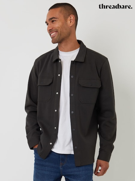 Threadbare Blue Pique Popper Fastening Shacket (V11250) | €40