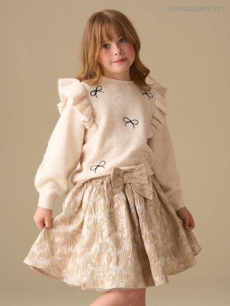 Angel & Rocket Cream Camila Diamonte Ruffle Jumper (V11314) | AED167 - AED202