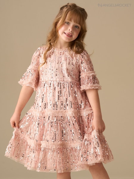 Angel & Rocket Pink Penny Sequin Dress (V11317) | R$ 545 - R$ 585