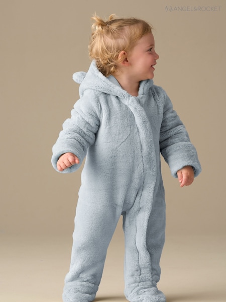 Angel & Rocket Blue Quinn Faux Fur Pramsuit (V11326) | AED274