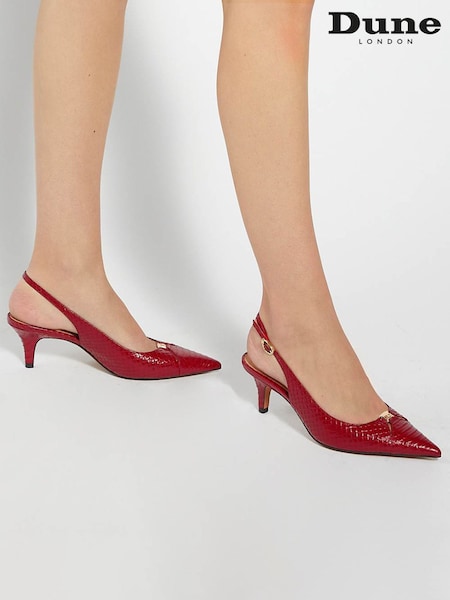 Dune London Red Distinctive Brand Plated Slingback Shoes (V11483) | €131