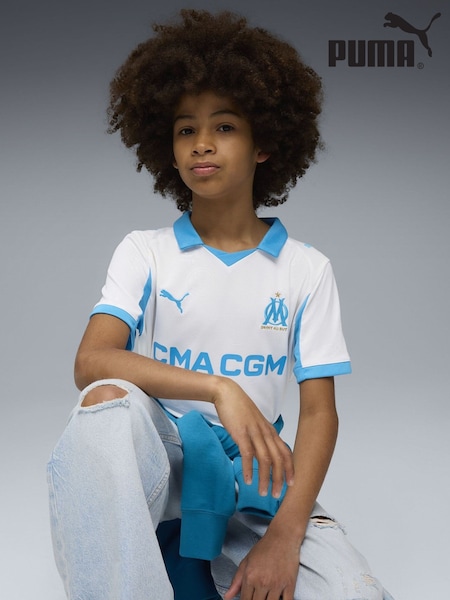 Puma White Olympique Marseille 25/26 Boys Home Jersey (V11539) | AED349