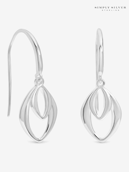 Simply Silver 925 Sterling Silver Polished Double Open Fishhook Earrings (V11568) | €58