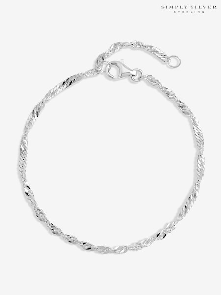 Simply Silver Silver Tone Polished Twist Chain Bracelet (V11579) | €40