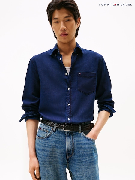 Tommy Hilfiger Blue Corduroy Relaxed Fit Shirt (V11628) | AED582