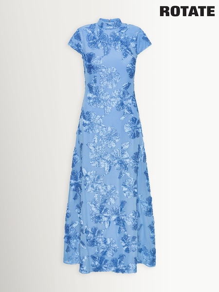 Rotate Mesh Capsleeve Maxi Dress (V11681) | kr5 183