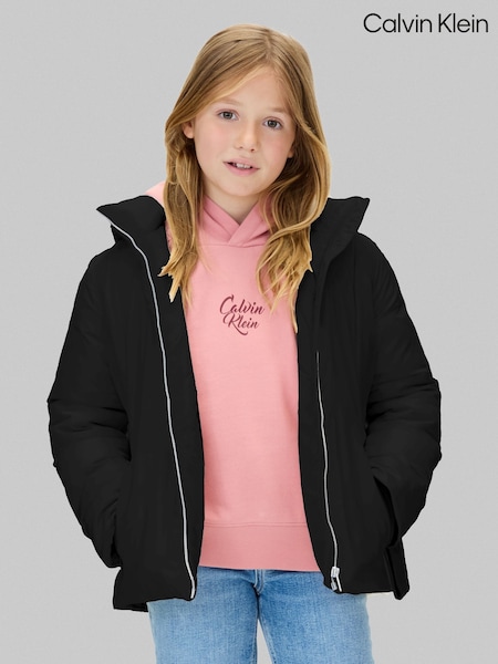 Calvin Klein Black Structured Nylon Belted Jacket (V11735) | €199
