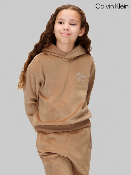Calvin Klein Brown Velvet Feece Ribbed Tracksuit (V11739) | R$ 1.285