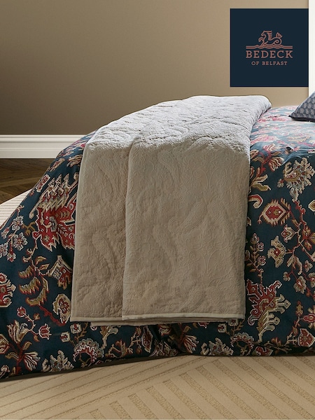 Bedeck of Belfast Deep Teal Tan Avero Quilted Throw (V11894) | €311