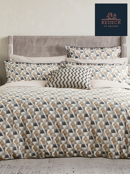 Bedeck of Belfast Charcoal  Tan Harun 200 Thread Count Cotton Duvet Set (V11945) | €99 - €163