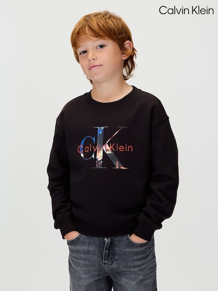 Schwarz - Calvin Klein Logo Sweatshirt (V12086) | 101 €