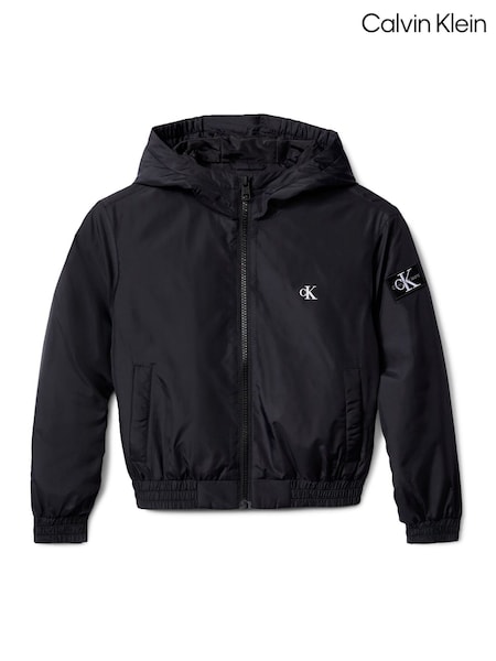 Calvin Klein Black Hooded Harrington Jacket (V12093) | €133