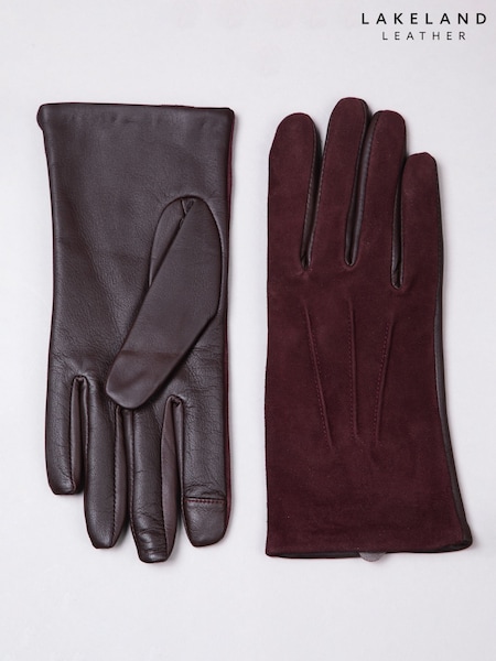 Lakeland Leather Purple Hesket Suede Gloves (V12279) | €73