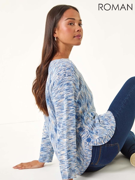 Roman Blue Petite Curve Hem Knit Jumper (V12397) | 278 QAR