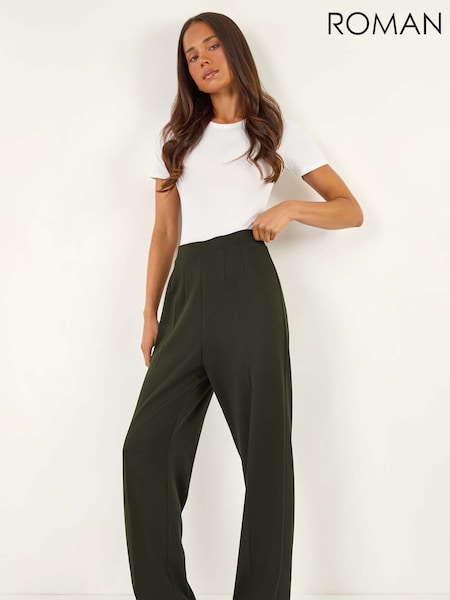 Roman Green Petite Straight Leg Ponte Stretch Trousers (V12440) | €42