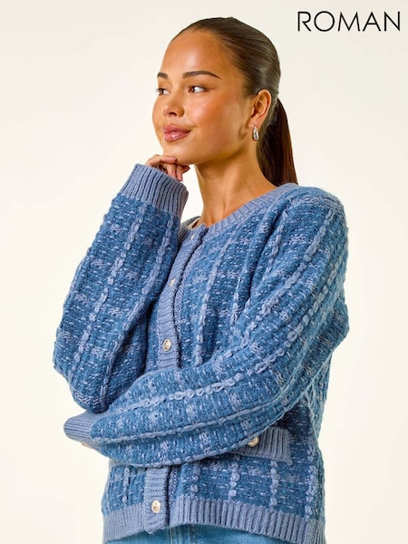 Roman Blue Petite Buttoned Knit Cardigan (V12451) | € 56