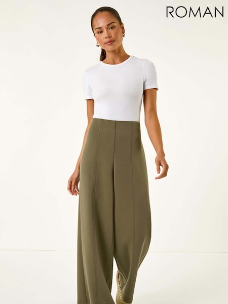Roman Green Petite Front Seam Stretch Trousers (V12458) | €42
