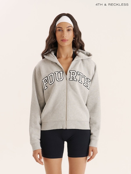 4th & Reckless Grey Fourth Branded Zip Hoodie- Sienna (V12491) | €69