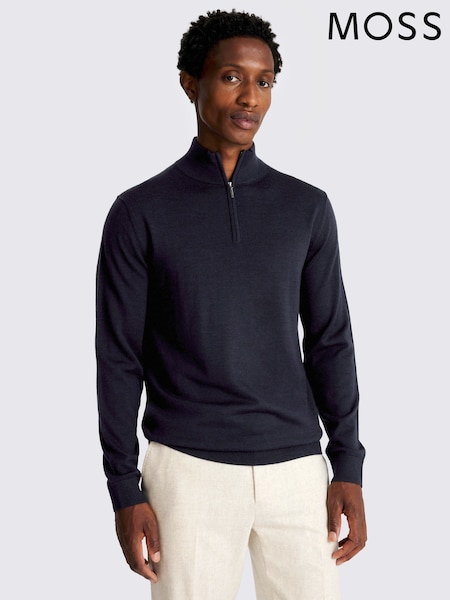 MOSS Merino Zip-Neck Jumper (V12510) | R$ 590