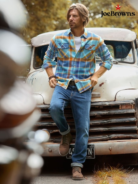 Joe Browns Blue Classic Collar Check Overshirt (V12608) | €66