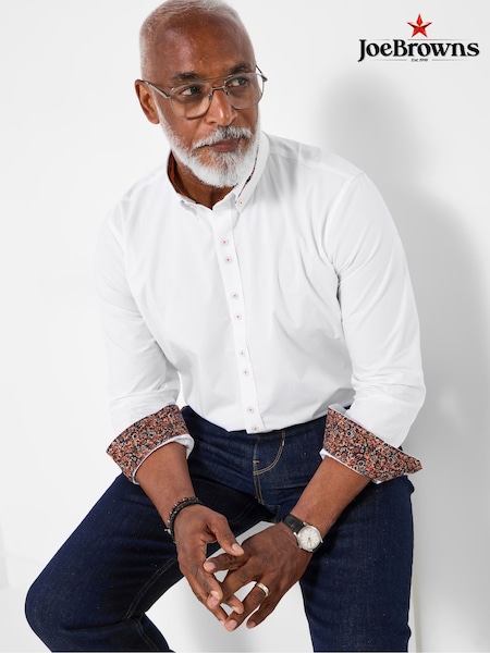 Joe Browns White Contrast Printed Trim Shirt (V12609) | €53