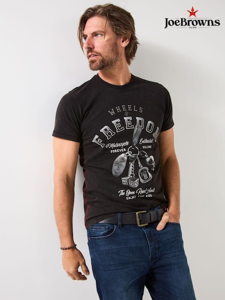 Joe Browns Black Motorcycle Lifestyle T-Shirt (V12627) | €41