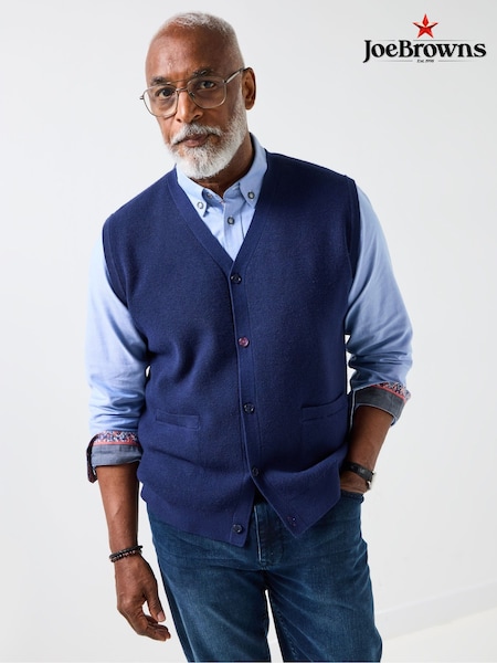 Joe Browns Blue Smart Knit Waistcoat (V12629) | AED291