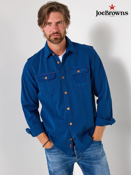 Joe Browns Blue Embroidered Stitch Detail Shirt (V12660) | €66