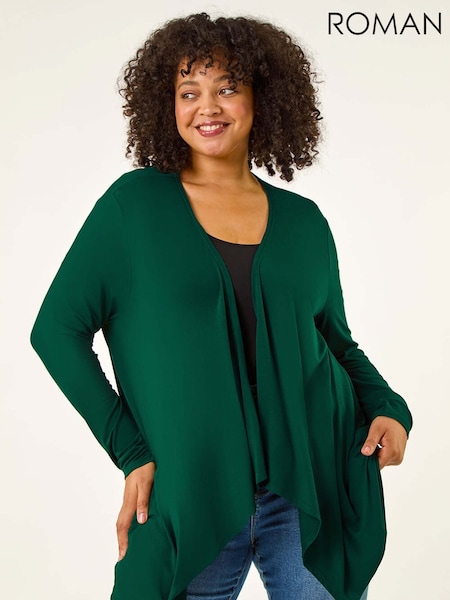 Roman Curve Waterfall Front Cardigan (V12689) | R$ 385