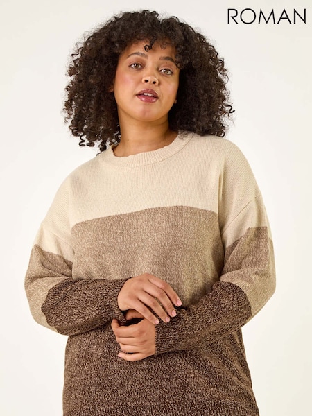 Roman Natural Curve Ombre Stripe Knit Jumper (V12711) | €56