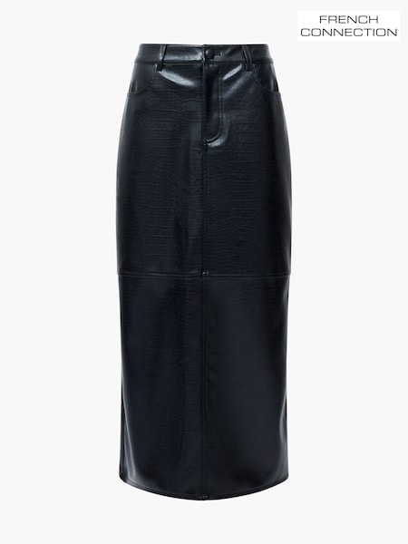 French Connection Black Brody Croc Effect Printed Skirt (V12735) | € 135