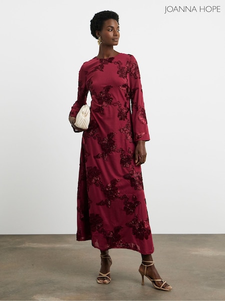 Joanna Hope Red Textured Floral Dress (V12762) | € 125
