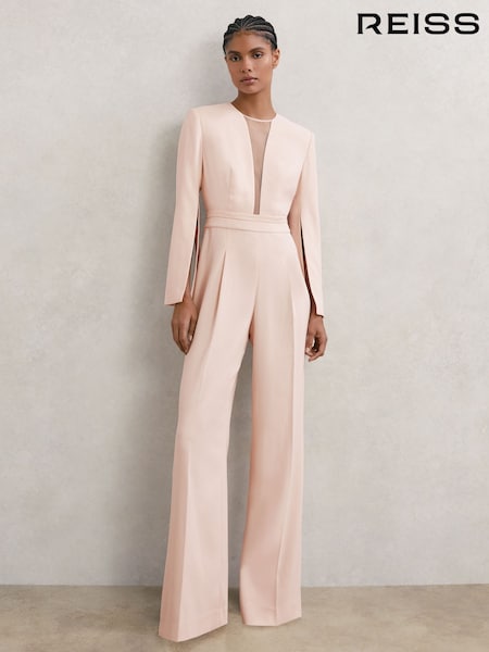 Reiss Evora Plunge-Neck Split-Sleeve Jumpsuit (V12842) | R$ 2.550