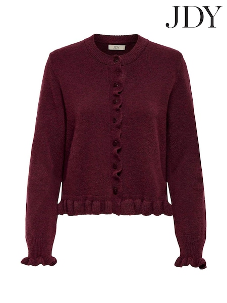 JDY Red Long Sleeve Frill Detail Cardigan (V12854) | R$ 345
