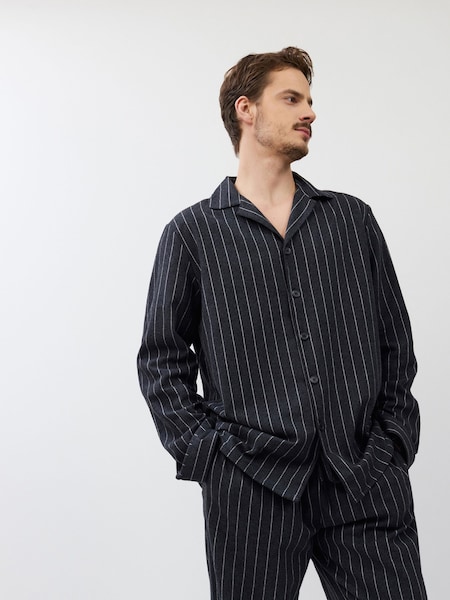 Aruelle Caleb timeless pinstripe Long Leg Grey Pyjamas Set (V12892) | €106