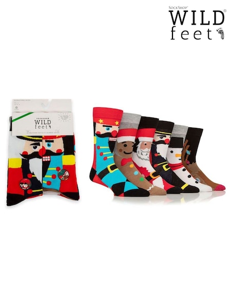 Wild Feet Black Mis Match Christmas Classics Socks 3 Pack (V12967) | AED70