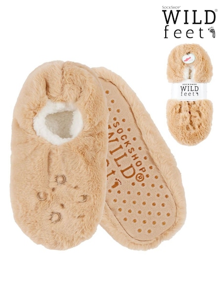 Wild Feet Nude Fluffy Footsie Slippers (V12984) | R$ 120