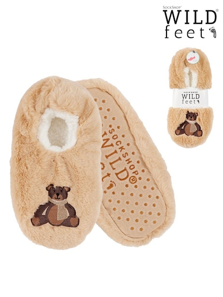 Wild Feet Nude Fluffy Footsie Slippers (V12990) | €16